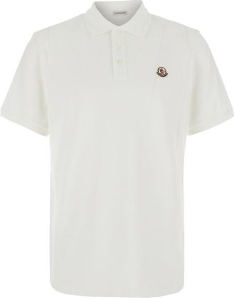 Moncler White Shirt Collar Polo