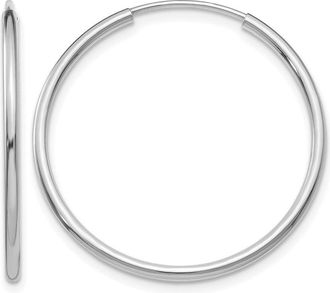 Diamond2Deal 14k Gold 1.50mm Polished Round Hoop Earrings 25 mm