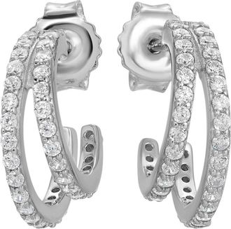 Native Gem Evil Twin Double Huggie Hoop Earrings in Silver at Nordstrom