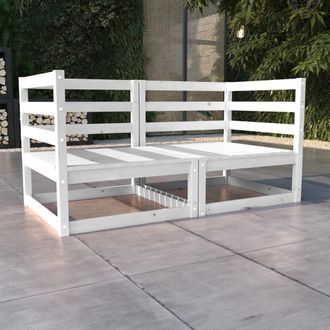 vidaXL Sof&aacute; De Jard&iacute;n 2 Plazas Blanco Madera Maciza Pino Vidaxl