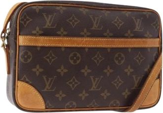 Louis Vuitton Pre-owned Monogram Canvas Shoulder Bag - Dames - Vintage Schoudertas - Bruin - ONE Size - Leer - Vintage