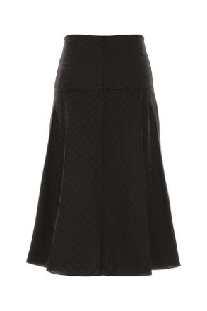 Fendi Womens Embroidered Silk Skirt Dark Brown-25 Exterior: Gonne