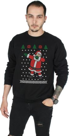 Sanfran Clothing Sanfran - Dabbing Santa Christmas Xmas Ugly Festive Funny Father Jumper Sweater - Large/Black