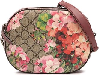 Gucci Pre-owned Gucci Mini GG Supreme Blooms Chain Crossbody 409535 520981