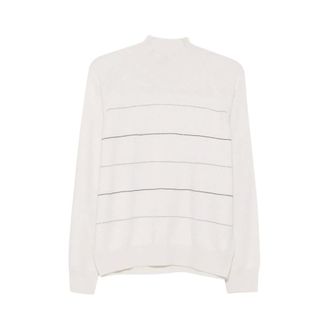 PESERICO Pullover met kralen op de schouder - Dames - Truien - Wit - Maat: 3XL