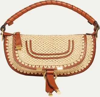 Chlo&eacute; Marcie Top-Handle Bag in Viscose Raffia