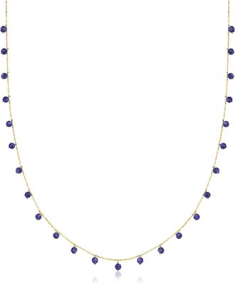 Canaria Canaria Sapphire Bead Necklace in 10kt Yellow Gold