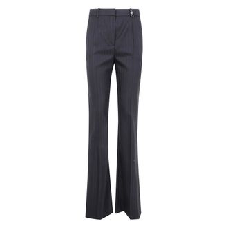 Versace Pantalones de Lana a Rayas - Trousers - Mujer - Negro - L