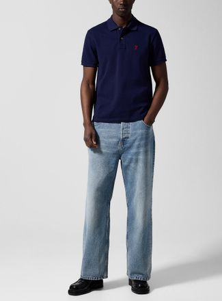 Ami Mens Straight-leg washed jean