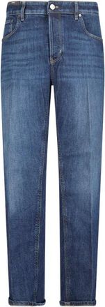Pantaloni Torino Lightened Effect Denim Jeans - Heren - Slim Fit Jeans - Blauw - W36 - Denim - Jeans