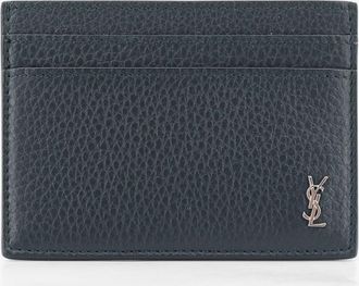 Saint Laurent Portacarte Tiny Cassandre in pelle martellata - SAINT LAURENT - gender_Man