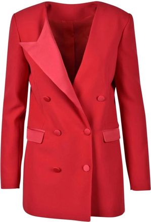 Costume National C. Giacca - Dames - Blazers - Rood - 2XL - Leer - Jassen
