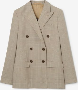 Burberry Check Wool Tailored Jacket
