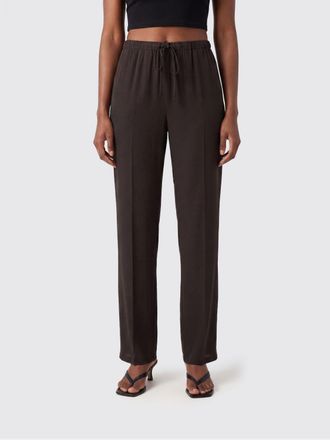 Semicouture Pantaloni straight in acetato e seta con coulisse in vita