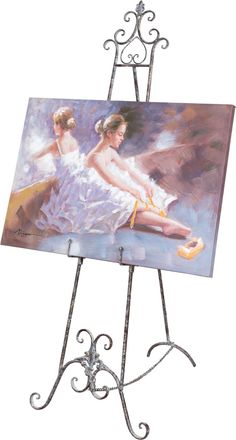 Biscottini International Portacuadros De Hierro Forjado Con Acabado En Bronce, L53 X Pr75 X H150 Cm
