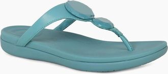 FitFlop Fitflop Womens Solay Glossy Disc Toe Post Sandals - Blue - Size: 5