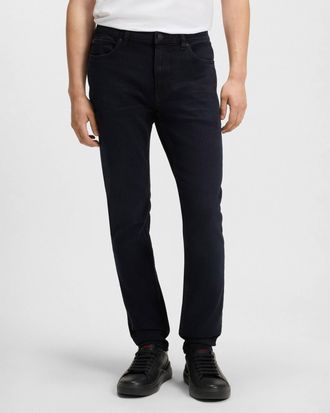 HUGO BOSS Mens Extra-Slim-Fit Jeans in Dark Blue Cotton - Size 32W/34L