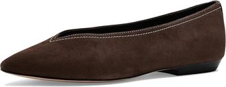 Veronica Beard Bancroft Ballerina/Skimmer Shoes Womens Flat Shoes Espresso : 8.5 M, Suede