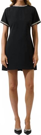 Sugarlips Kaitlyn Rhinestone Shift Mini Dress In Black
