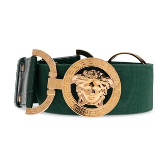 Versace Belts, female, Green, Size: L Medusa 95 Croc-Effect Belt 2.4