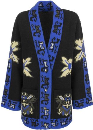 Etro Geometrische Jacquard Wollen Trui - Dames - Lange truien - Veelkleurig - 4XL - Wol - Truien & Vesten