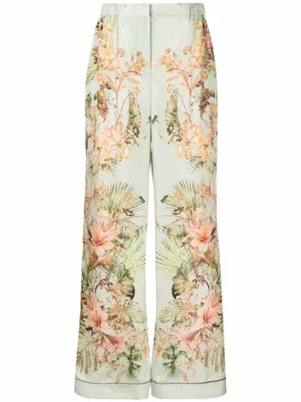 Alberta Ferretti Pantaloni con stampa - Verde