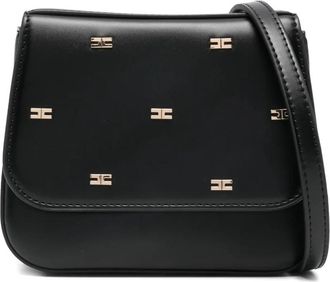 Elisabetta Franchi La Mia Bambina Mini Crossbodytas met Logo - Dames - Schoudertassen - Zwart - ONE Size - Katoen - Tassen