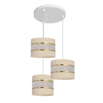Netlighting Helen Cluster Pendant Ceiling Light Ecru Gold White 35cm in Beige