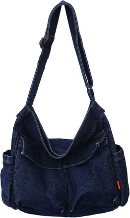 Generic Denim Shoulder Bag Casual Retro Lightweight Travel Shopper Crossbody Handbag for Teen Girls Women