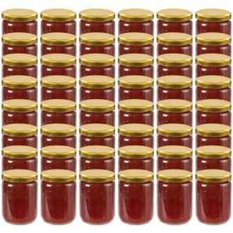 vidaXL Vidaxl - Tarros De Mermelada De Vidrio Con Tapa Dorada 48 Uds 230 Ml
