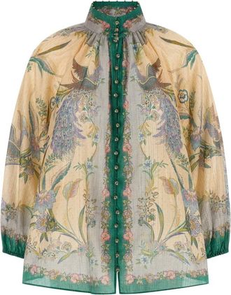 Zimmermann Indra Billow Blouse - Dames - Blouses - Veelkleurig - M - Katoen - Overhemden