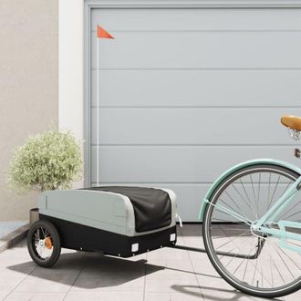 vidaXL Vidaxl - Remolque Para Bicicleta Hierro Negro Y Gris 30 Kg