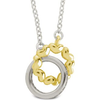 Sterling Forever Interlocking Heart Charm Pendant Necklace in Gold at Nordstrom
