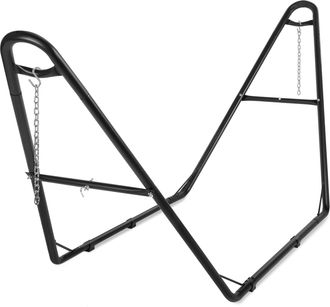 Best Choice Products Outdoor Adjustable Steel Hammock Stand for 9-14ft Hammocks w/ Hooks, Carrying Bag, 450lb Capacity