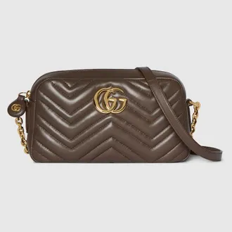 Gucci GG Marmont Small Camera Bag, Brown, Leather