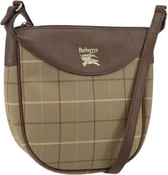 Burberry Pre-owned Shoulder Bags, female, Beige, Size: ONE SIZE Pre-owned Canvas Shoulder Bag