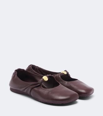 Loewe Pebble Soft leather Mary Jane flats
