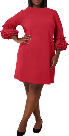 Mar&eacute;e Pour Toi Ruffle Sleeve Sheath Dress in Rose at Nordstrom, Size 22W