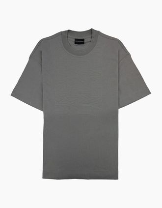 Emporio Armani Mens Emporio Armani Embossed Vertical Logo T Shirt Dark Grey - Size: 36
