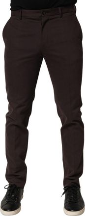 Dolce & Gabbana Cotton Skinny-Leg Dress Trousers - Brown