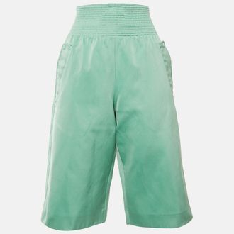 Sportmax Mint Green Satin Bermuda Shorts S