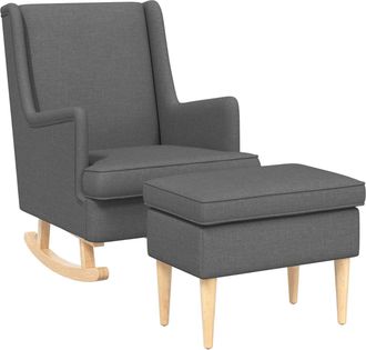 vidaXL Sill&oacute;n Con Pouf 2 Uds. Gris Oscuro Tela Vidaxl
