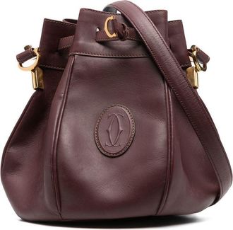 Cartier 2000s pre-owned logo-embossed bucket bag - women - Calf Leather - One Size - Red