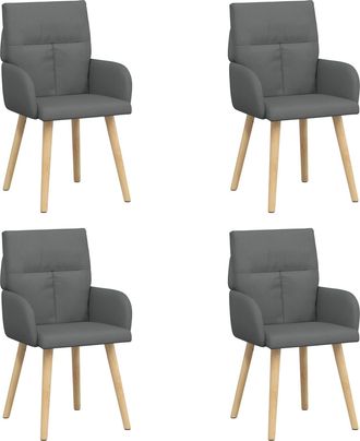 vidaXL Sillas De Comedor 4 Uds. Tela Gris Oscuro 60 X 56 X 96 Cm Vidaxl