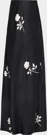 Lafayette 148 New York Bias-Cut Floral Maxi Skirt