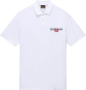 Napapijri Poloshirt NAPAPIJRI E-AYLMER, Herren, Gr. M, weiss (hellwei&szlig; 002), Piqu&eacute;, Obermaterial: 100% Baumwolle, unifarben, regular fit normal, Rundhals, einge