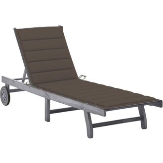 vidaXL Tumbona De Jard&iacute;n Con Coj&iacute;n Madera Maciza De Acacia Gris Vidaxl