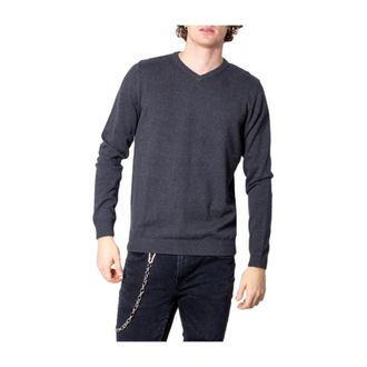 Jack & Jones Basis V-Hals Katoenen Trui - Heren - V-hals truien - Grijs - S - Katoen - Truien & Vesten