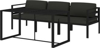 vidaXL Set Muebles De Jard&iacute;n 4 Pzas Y Cojines Aluminio Gris Antracita Vidaxl