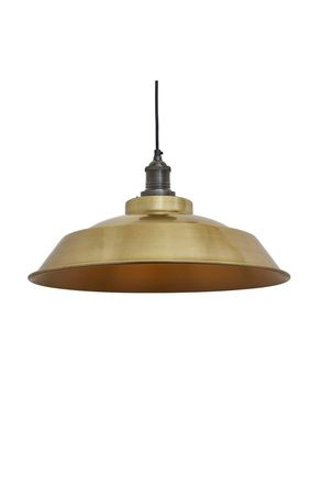 Industville Brooklyn Step Pendant, 16 Inch, Brass, Pewter Holder in Bronze
